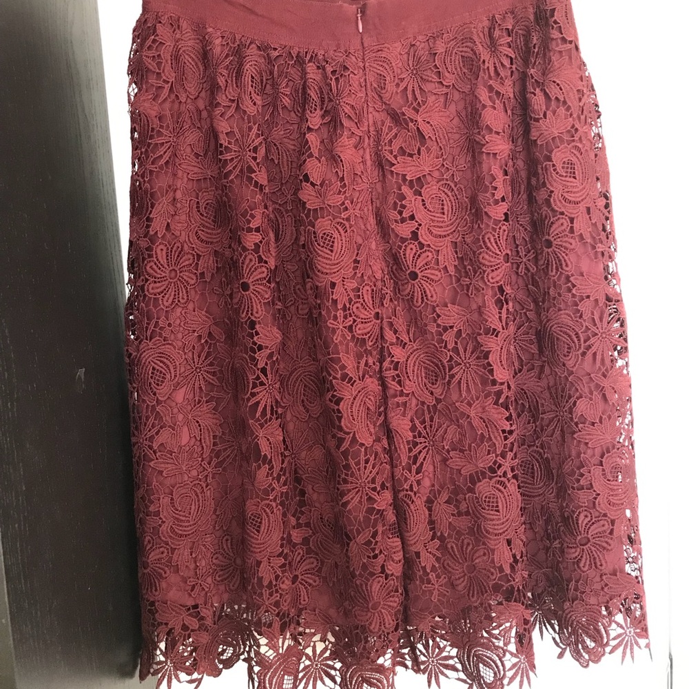 Ann Taylor Factory Lace Skirt Burgundy